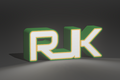 Custom RGB LED initials light shown with multiple colour options